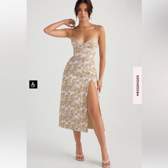 House of CB Charlotte Peony Print Midi Sundress Size M Medium New - Picture 11 of 12